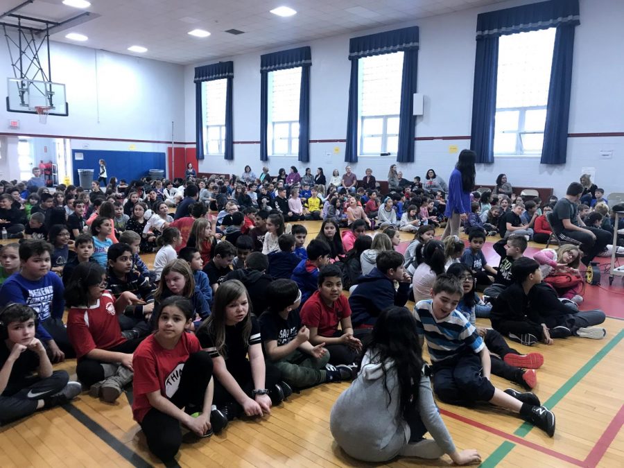 Concerns about Covid have kept students from gathering in large groups such as this in the all-purpose room of Patrick M. Villano School. This photo from more than two years ago shows a schoolwide assembly.