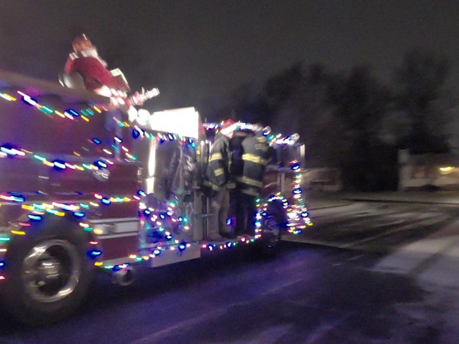 Firefighters decorated this truck especially for Santa.