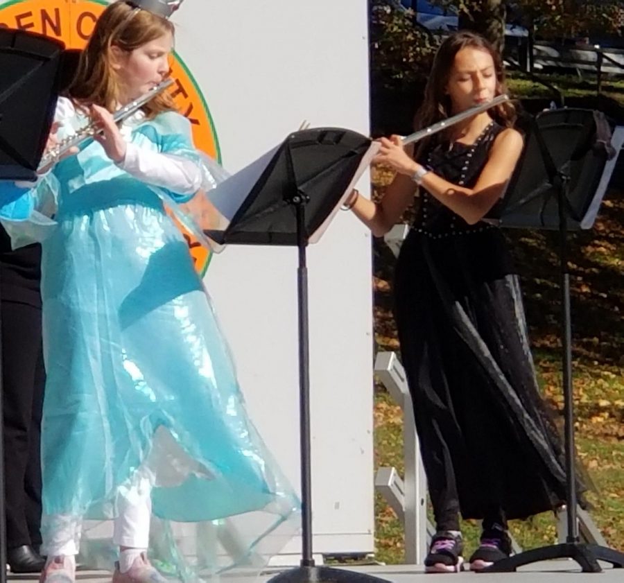 Members of the Patrick M. Villano School Symphonic Band recently played at an outdoor show.