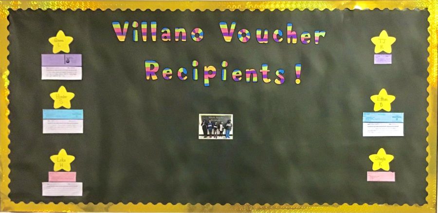 Photos of all Villano Voucher winners are taken each month and displayed on a special bulletin board.