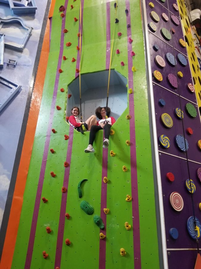 The annual newspaper club trip included some time climbing rock structures and walls. The rest of the time was dedicated to parkour. That's when people climb obstacles to finish a race.