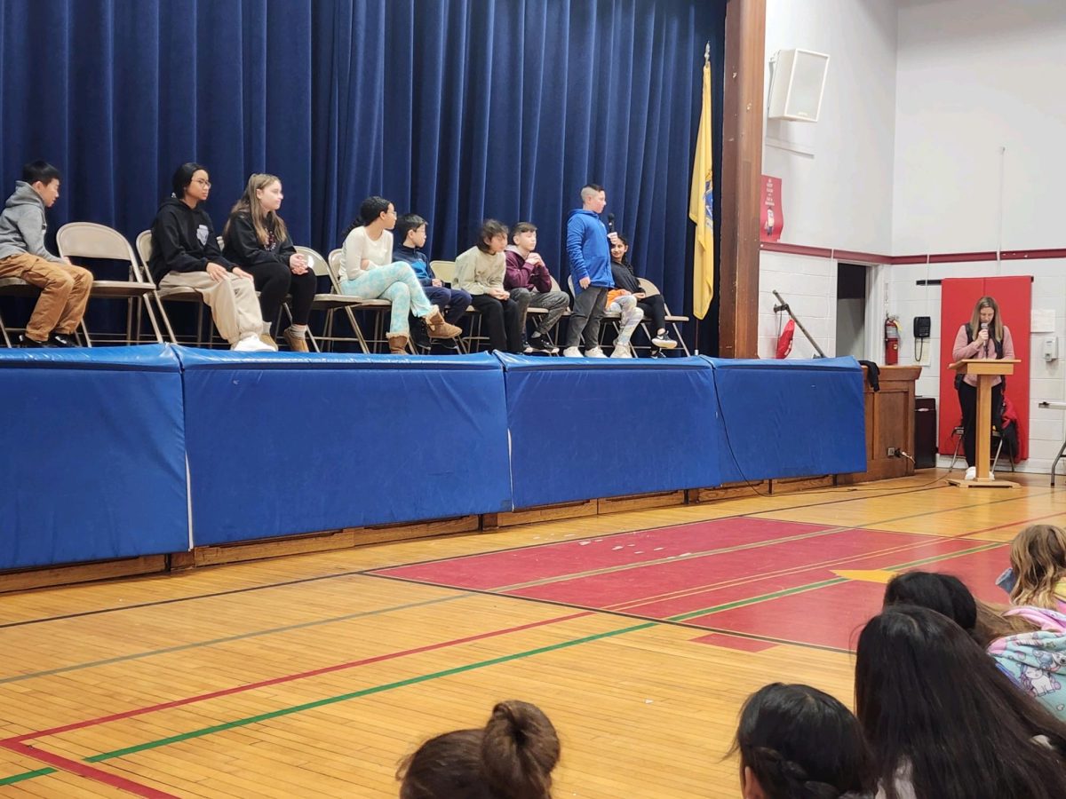 Students participate in the annual school wide Spelling Bee.