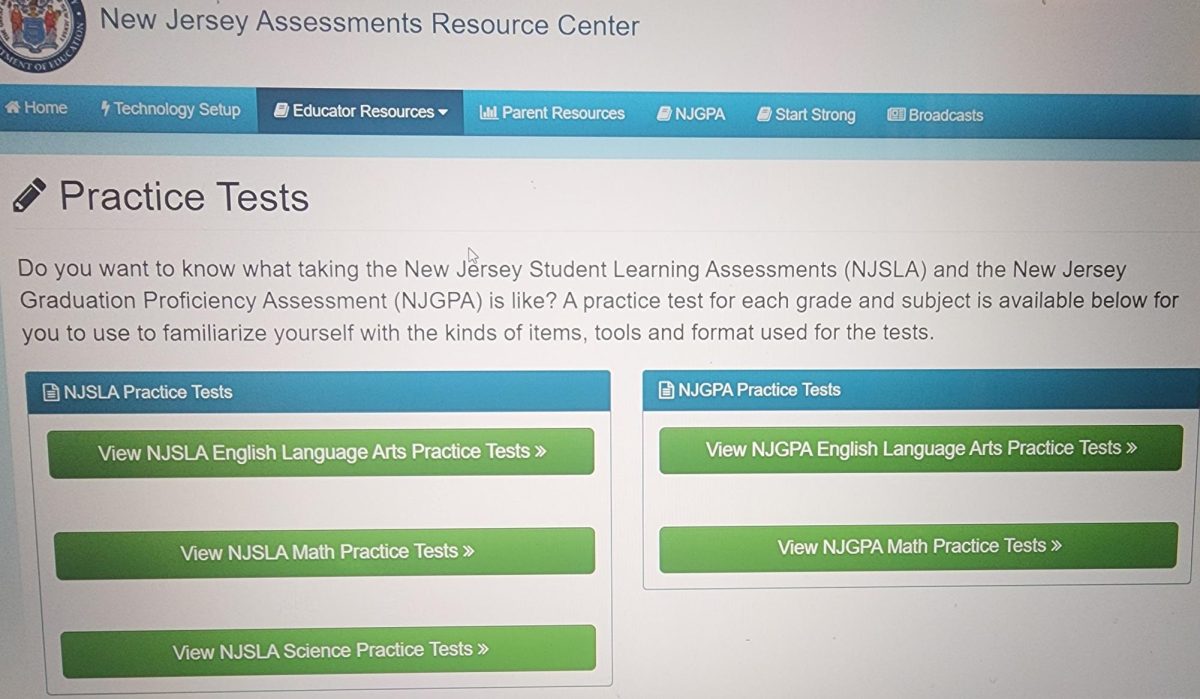 The New Jersey State Department of Education has practice tests online.