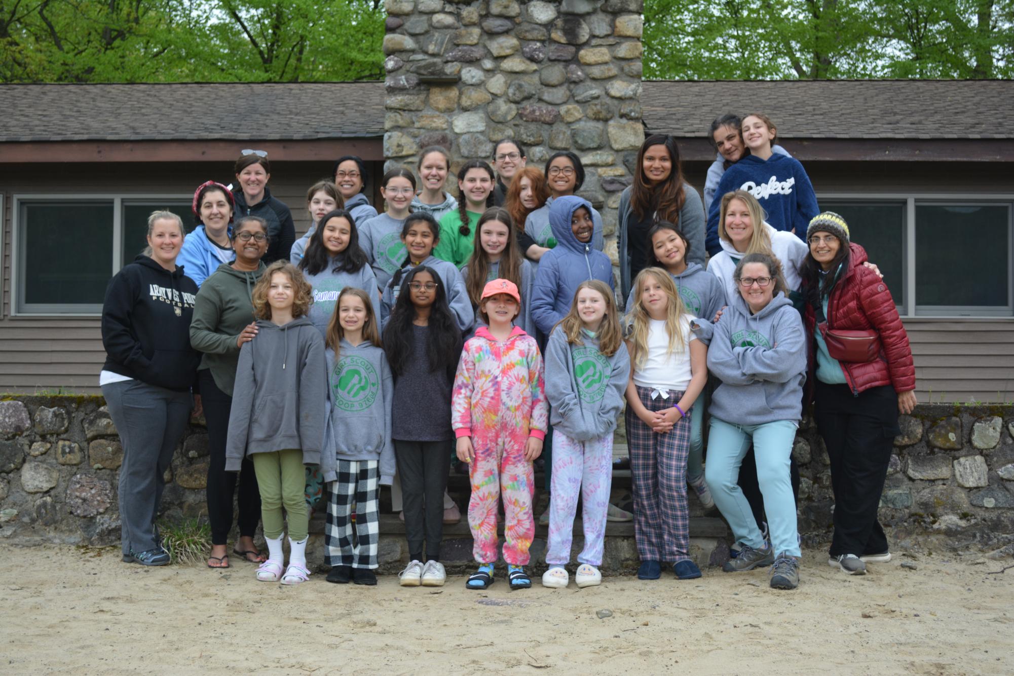 This photo was taken on the last day of camping for the Girl Scout troop. Everyone had mixed emotions of waiting to leave and not wanting to leave. 