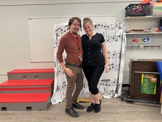 Joseph Gibbs, the band teacher, and Allison Beckley, the chorus teacher, are the heart and soul of Patrick M. Villano School's musical programs.