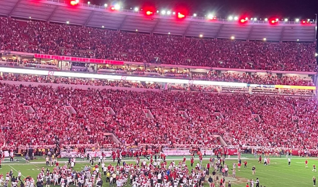 This Alabama versus Georgia college game caught the attention of young football fans in Emerson.