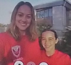 Emerson resident Steph Kropp coaches her daughter, Maddy, and a handful of other girl soccer players.