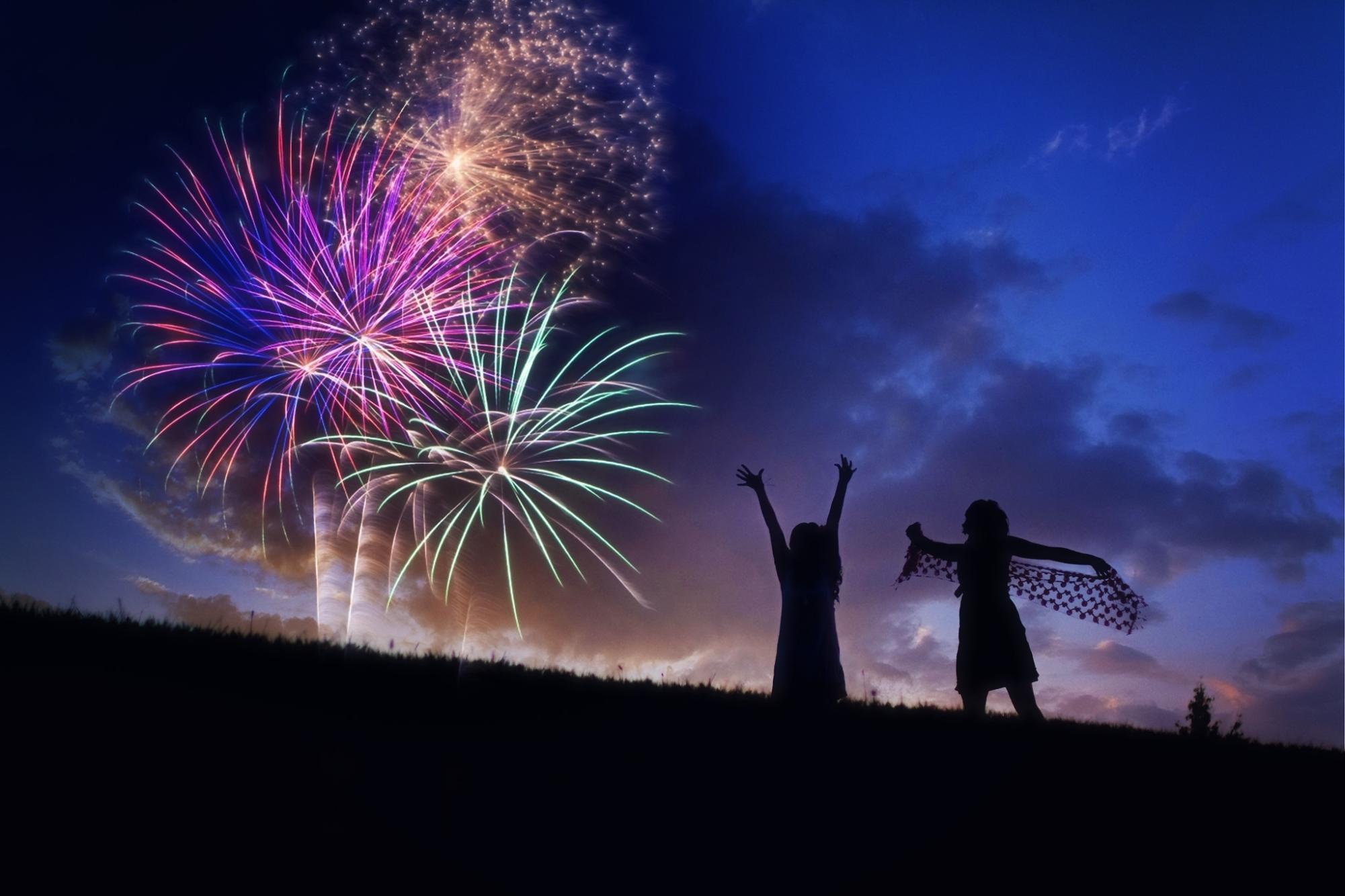 Fireworks are a traditional part of many New Year's celbrations around the world.