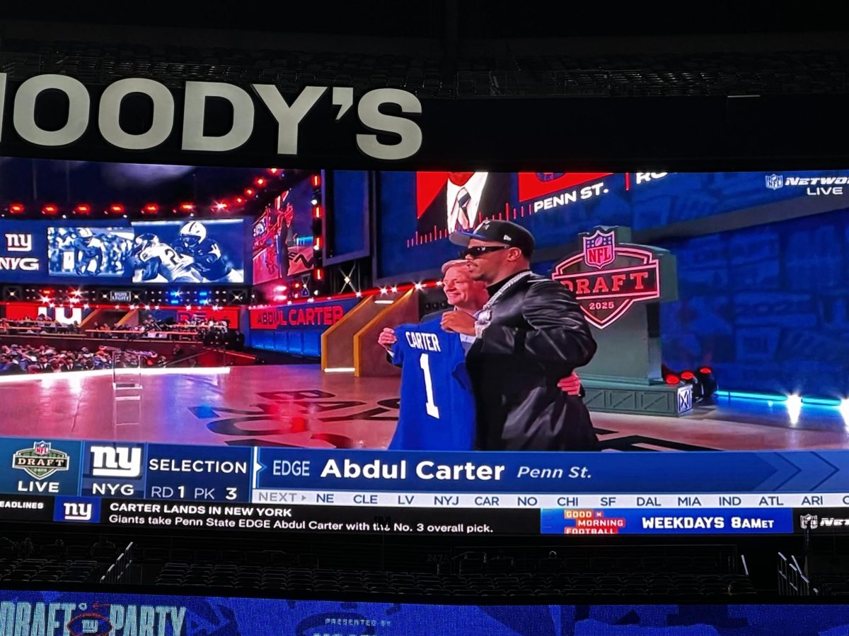 In the third pick of the NFL draft, the New York Giants picked Abdul Carter.