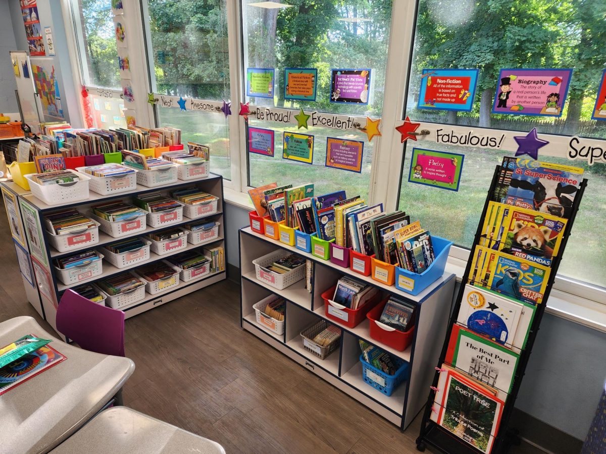 This classroom library at Patrick M. Villano Schol awaits new students.