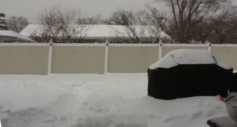 A white blanket of snow covered this backyard in Emerson, NJ.