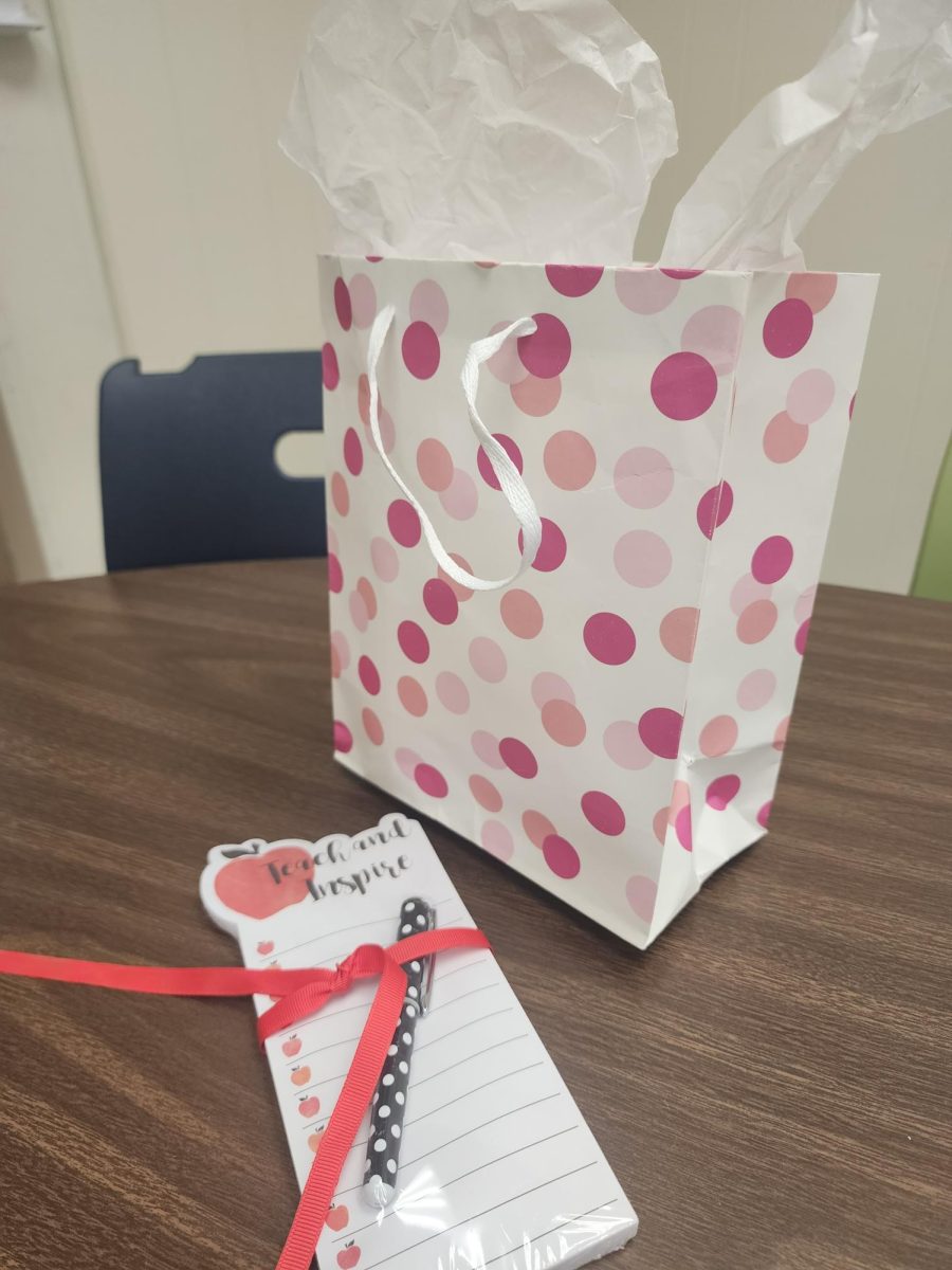 Some students show their appreciation to their teachers with candy or paper goods.