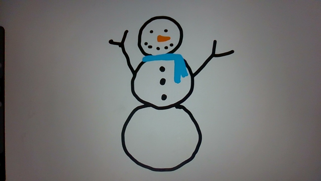 A hand-drawn snowman represents the cold weather in the region.
