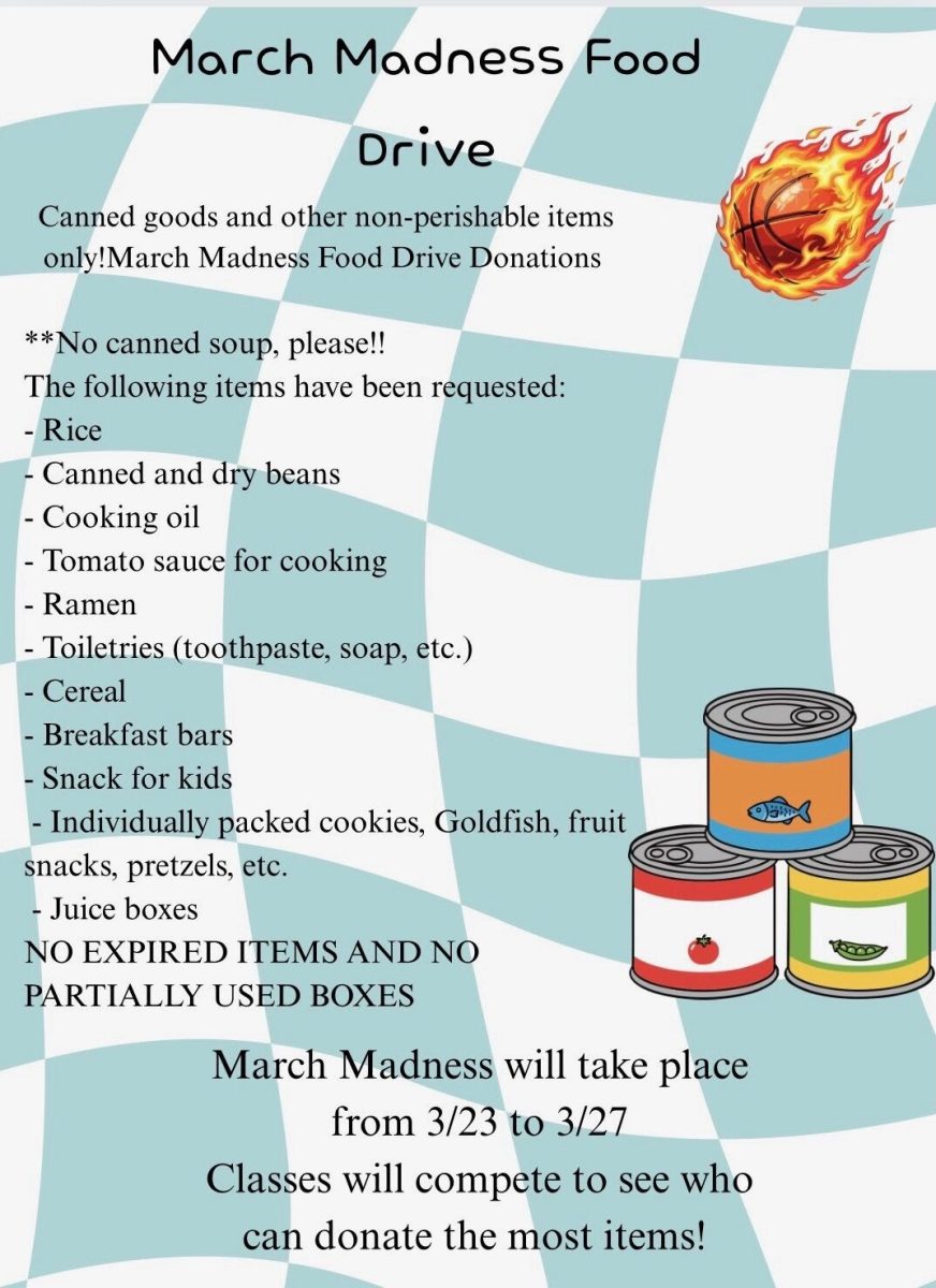 Student Congress members are looking for food donations. They're gathering items for a local pantry.