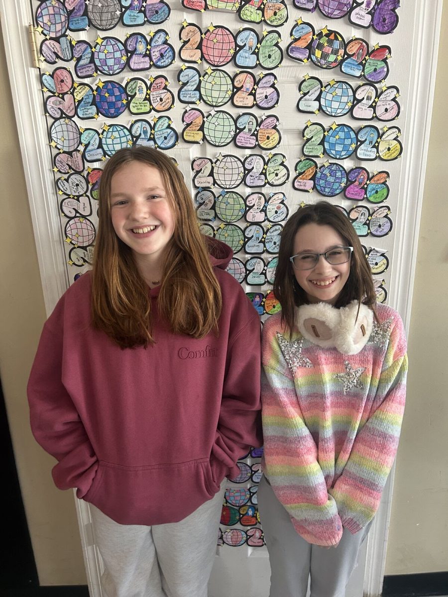 During the second trimester, some sixth graders took part in The WordMasters Challenge™. That's a national competition that encourages growth in vocabulary and verbal reasoning.  Pictured here are the two top scorers.  